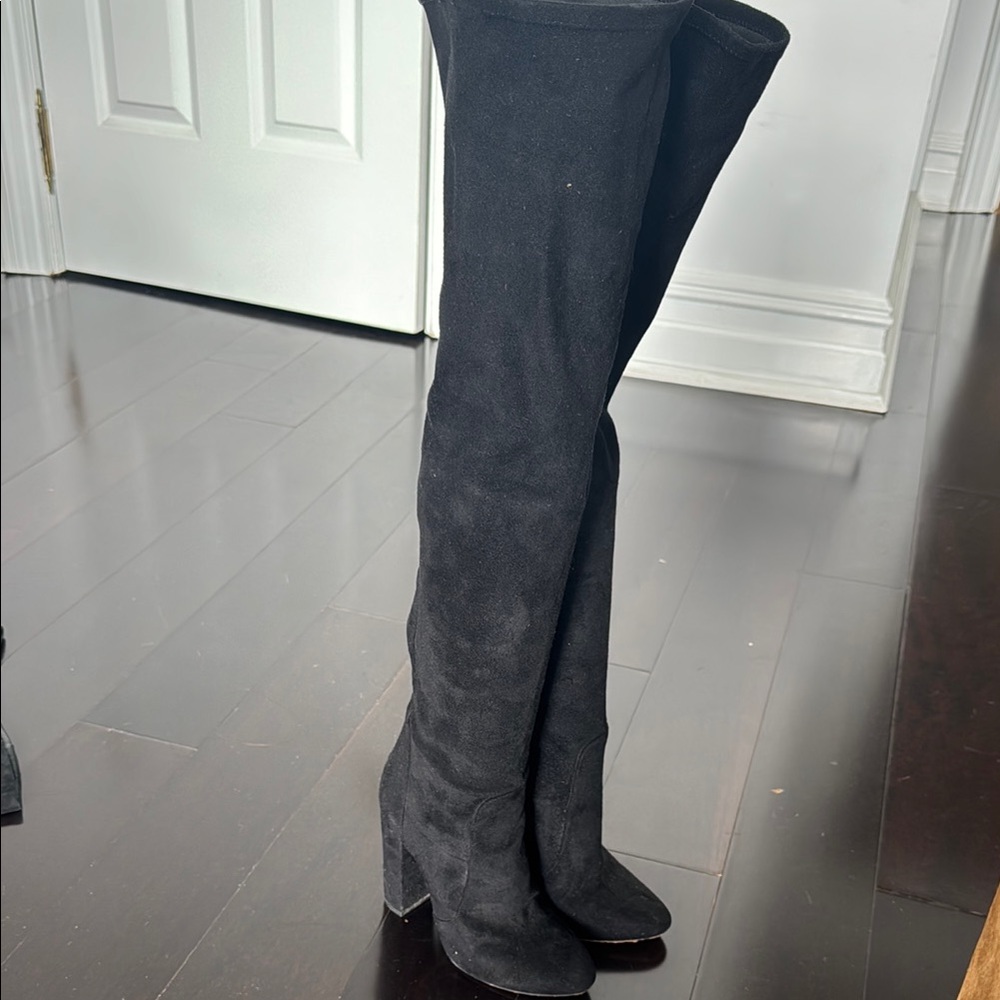 Aquazzura Black Over-the-Knee Boots Sleek Silhouette